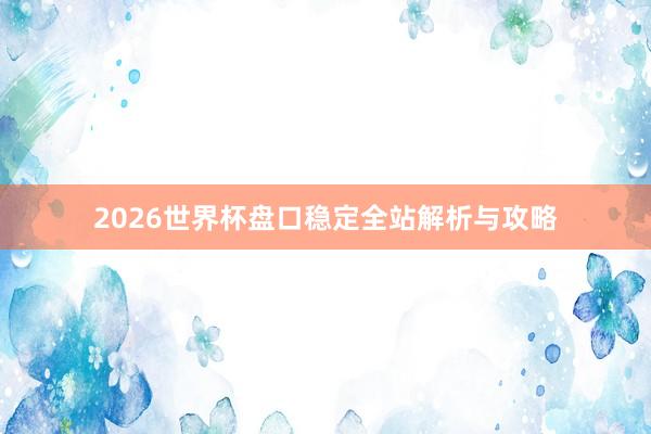 2026世界杯盘口稳定全站解析与攻略